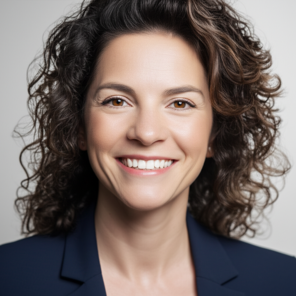 Professional woman with curly hair